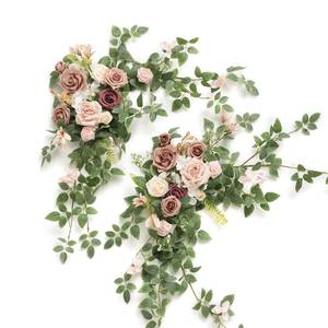 lot 3011 image: Lings moment 2PCS Dusty Rose Arch Flowers Artificial Floral Swags Wedding Centerpieces Faux Flower Garland Greenery Arrangements for Engagement Party Sweetheart Table Decor Welcome Signs Wall
