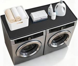 lot 3032 image: WAUTENANTY 54 x 27.5 Washer and Dryer Covers for the Top, Non-slip Silicone Washer Dryer Top Protector for Washing Machine, Waterproof Washer Dryer Countertop for Laundry Kitchen Home (Black)