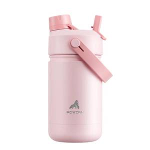 lot 3040 image: 12 oz Kids Insulated Water Bottle for School 2-in-1 Straw Spout Lid, Leakproof, BPA-Free, Keep Cold 24H, Insulated Stainless Steel Cup for Travel, Camping, Gift for Girls Daughters (Cotton Candy)