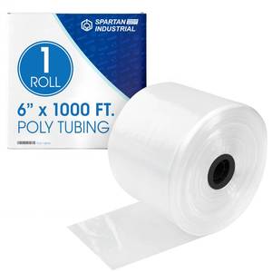 lot 3043 image: Spartan Industrial 6 Wide Clear LDPE Flat Poly Tubing Mini Roll, 6 W x 1000 L, 2 Mil  Ideal for Tailored Poly Bag Packaging and Safe Storage of Food, Electronic Components and Accessories
