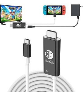 lot 3049 image: GKEAPZA Switch Dock HDMI Adapter Cable 4k Video Output 100W PD Fast Charge for OLED Portable Docking Station 2M Cable for Steam Deck, Smartphones, PC