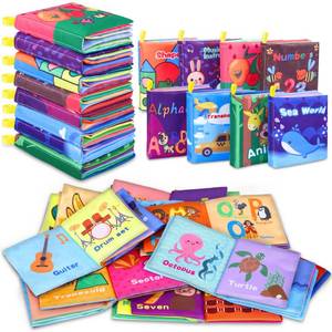 lot 3058 image: Baby Bath Books, Nontoxic Fabric Soft Baby Cloth Books, Early Education Toys, Waterproof Baby Books for Toddler, Infants Perfect Shower Toy, Kids Bath Toys Birthday Gift (Pack of 8)