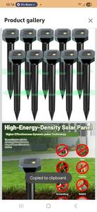 lot 3059 image: Solar Powered Pest Repeller Stakes - 10 Pack