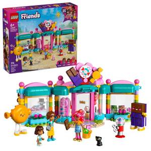 lot 060 image: LEGO Friends Heartlake City Candy Store Building Toy - Pretend Play Set for Kids, Girls and Boys, Ages 6 - with 2 Minidolls, a Micro-Doll, and a Cat Figure - Gift Idea for Birthday - 42649