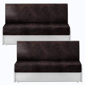 lot 3078 image: Leather Look RV Dinette Cushion Covers, Stretch Camper Cushion Slipcovers for Travel Trailer Couch RV Booth Seat, Replacement Camper Sofa Chair Protector (2 Backrest Cover & 2 Bench Cover,Chocolate)