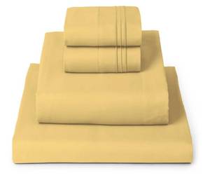 lot 3082 image: Mellanni Full Sheets Set - 4 PC Iconic Collection Bedding - Hotel Luxury, Extra Soft, Cooling Bed Sheets - Wrinkle, Fade, Stain Resistant (Full, Yellow)