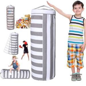 lot 2161 image: Stuffed Animal Storage Bean Bag Cover for Kids - Organize, Sit, Play & Box Help Promote Comfort and Relaxation - Perfect Playroom & Bedroom Plush Toys Beanbag, Cylinder, Best Gift for Kids