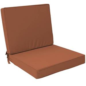 lot 2173 image: Metliv Outdoor Deep Seat Cushion Set 24 x 24, Water Repellent & Fade Resistant Cushion for Patio Furniture, Back & Seat Cushion with Removable Covers for Sofa, Couch, Red