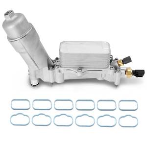 lot 2182 image: Full Aluminum Engine Oil Filter Housing with Oil Cooler Sensors and Gaskets Kit Compatible with 2011-2016 Chrysler 200 300 Dodge Charger Challenger Journey Wrangler Ram ProMaster 3.2L 3.6L