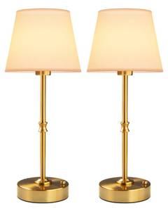 lot 2196 image: EppieBasic Cordless Table Lamp Rechargeable Fast Charging & Long Lasting - 2700K Warm Light Vintage Gold Lamps for Women Housewife - Dinning Living Room Bedroom - 2 Pack