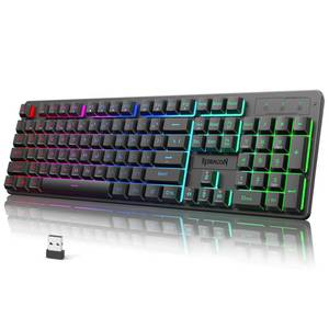 lot 2197 image: Redragon K521KS Wireless Gaming Keyboard, Tri-Mode BT2.4GUSB-C RGB Mechanical Feeling Keyboard with Multimedia Keys, 4000mAh Battery, Anti-Ghosting, Compatible with PC - Upgrade