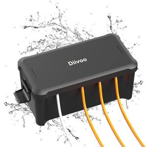 lot 2204 image: Diivoo Medium Weatherproof Extension Cord Cover, Outdoor Plug Protector Waterproof, Outdoor Extension Cord Box for Power Strip, Holiday Lights, Patio Heaters, Black