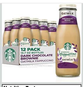 lot 2209 image: Starbucks Oatmilk Frappuccino, Coffee Drink, Dark Chocolate Brownie Oat Milk, 13.7 fl oz Bottles, Iced Coffee (Pack of 12)