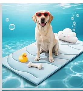 lot 2231 image: Dog Cooling Mat, 36 x 23 Reversible Self-Cooling Mat for Medium Dogs, Arc-Chill Cool Pad for Dogs and Cats Washable Summer (Blue, X-Large(59 x 40))