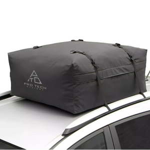 lot 2233 image: Journeyer - 18 Cubic Feet Weatherproof Rooftop Cargo Carrier for Top of Vehicle  Attaches With or Without Roof Rack