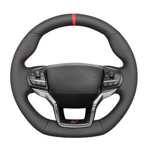 lot 2253 image: MEWANT Steering Wheel Cover for Ford Explorer (STST-LineTimberline) 2020-2025 Accessories of Microfiber Leather Hand Stitch Steering Wheel Wrap