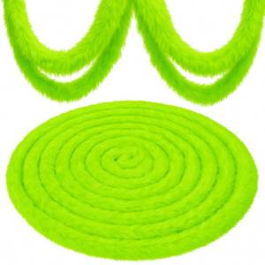 lot 2267 image: WILLBOND Christmas Faux Fur Ribbon Trim Winter Tree Garland Artificial Furry Stripe Accessory Holiday Faux Fur Fabric Roll Garland for Xmas Party Sewing Costume Trimming(Green,3 Inch X 60 ft)