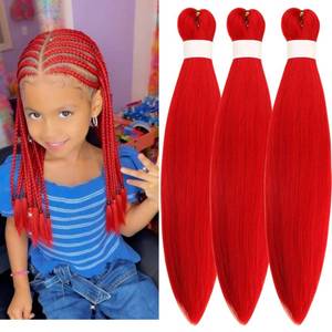 lot 2271 image: Kids Braiding Hair Pre stretched 16 inches purple Yaki ez Braid Braiding Hair for Kids Knotless Braids