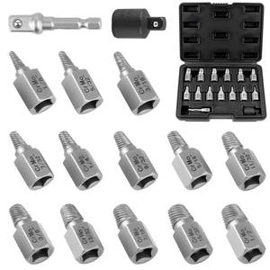 lot 2280 image: Syizyen Screw Extractor Set 15-Piece, 38 Hex Drive Easy Out Bolt Extractor Kit, Multi-Spline Screw Remover Tool Kit for Stripped, Rounded, Broken, Damaged Screws, Bolts and Nuts