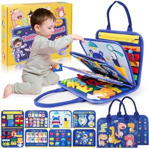 lot 2284 image: Goobaetoy Montessori Busy Board Boy, Toddler Toys for 3-6 Years Old Boy, Toddler Busy Book Educational Learning Sensory Activity Toys for Road Airplane Travel for Kids with Autism