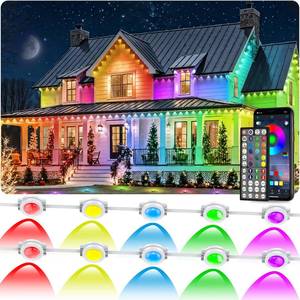 lot 2290 image: CETELUMA 300FT Permanent Outdoor RGB Lights, IP67 Waterproof Smart Eave Lighting, with AppRemote Control Eaves Light, DIY LED Scenes Modes for House Roof Decor,Christmas,Party