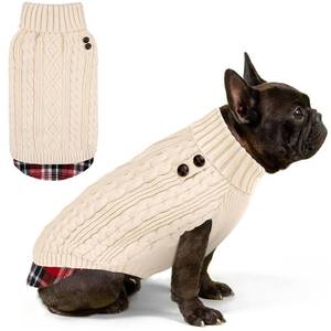 lot 2297 image: KYEESE Dog Sweater Warm Turtleneck Medium Dogs Sweater Thick Pet Coat for Fall Winter Cold Weather Stretchy Soft Pullover Dog Sweaters for Medium Dogs Girl