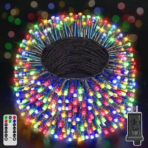 lot 2299 image: Ccinny 197FT 600 LED Christmas Lights Outdoor, Christmas Tree Lights Plug in, 8 Modes Twinkle String Light for Outside Bedroom Wedding Party Ceiling Xmas Home Decorations (Multicolored)