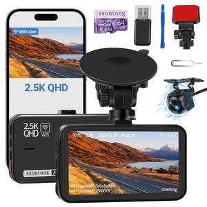 lot 2329 image: Dash Cam Front and Rear, Dash Camera for Cars WiFiAPP Control Dual Dashcam W 64GB Card, 2.5K Dash Cam Front1080P Rear Car Camera WSuper Night Vision, Loop Recording, G-Sensor, Max Support 256GB
