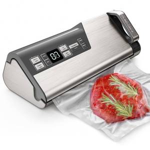 lot 2337 image: Mesliese Vacuum Sealer Machine, Powerful 95kPa 140W One Hand Operation Food Sealer, Double Seal Strip with Build-in Cutter & Countdown Display