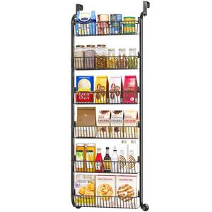 lot 2347 image: MIAOLI Over the Door Pantry Organizers and Storage, 6-Tier Spice Rack, Home & Kitchen Storage Shelves for Cabinet, Large Capacity Hanging Seasoning Organizer, Laundry Room Organization, Black