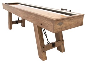 lot 4642005 image: American Legend Brookdale 9 LED Light Up Shuffleboard Table with Bowling DAMAGED (See Pictures and Description) - Retail $1,055