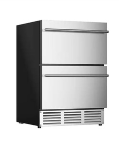 lot 4642013 image: SIMZLIFE23.5 in. 5 cu. ft. 160 Can Built-In and Standard Double Drawer Beverage Refrigerator in Silver with Frost-Free - Retail $989