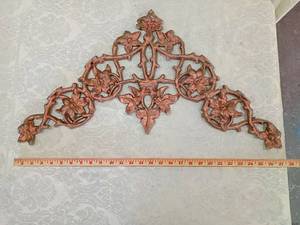 lot 33 image: Copper Floral Branch Wall Decoration painted pot metal Victorian era architecture salvage