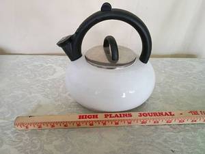lot 69 image: White metal kettle