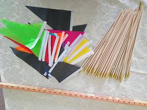 lot 74 image: Multicolor Flag Making Kit with Wooden Stakes