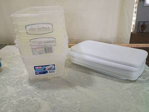 lot 95 image: Sterilite Storage Containers with White Lids - Set of 7