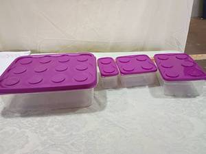 lot 108 image: Purple Lid Food Storage Containers