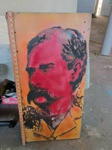 lot 118 image: Portrait Style Spray Paint Art Panel done by local artist Caesar One of kind