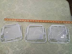 lot 123 image: Clear TSA Approved Travel Toiletry Bags - Set of 3