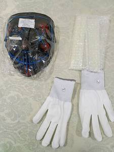 lot 137 image: LED Light Up Purge Mask with White Handling Gloves Set