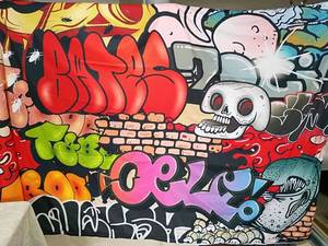 lot 143 image: Urban Street Art bedding Skull and Graffiti Design