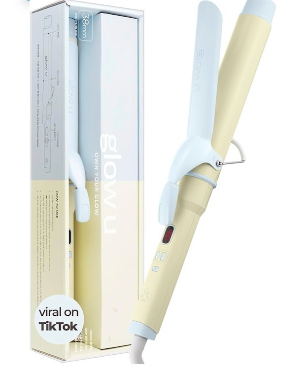 lot 191518 image: Curling Iron 1 12 Inch - 7.3 Long Barrel Ceramic Hair Curler for Blowout, Beach Waves - Curling Wand Designed for Long Hair
