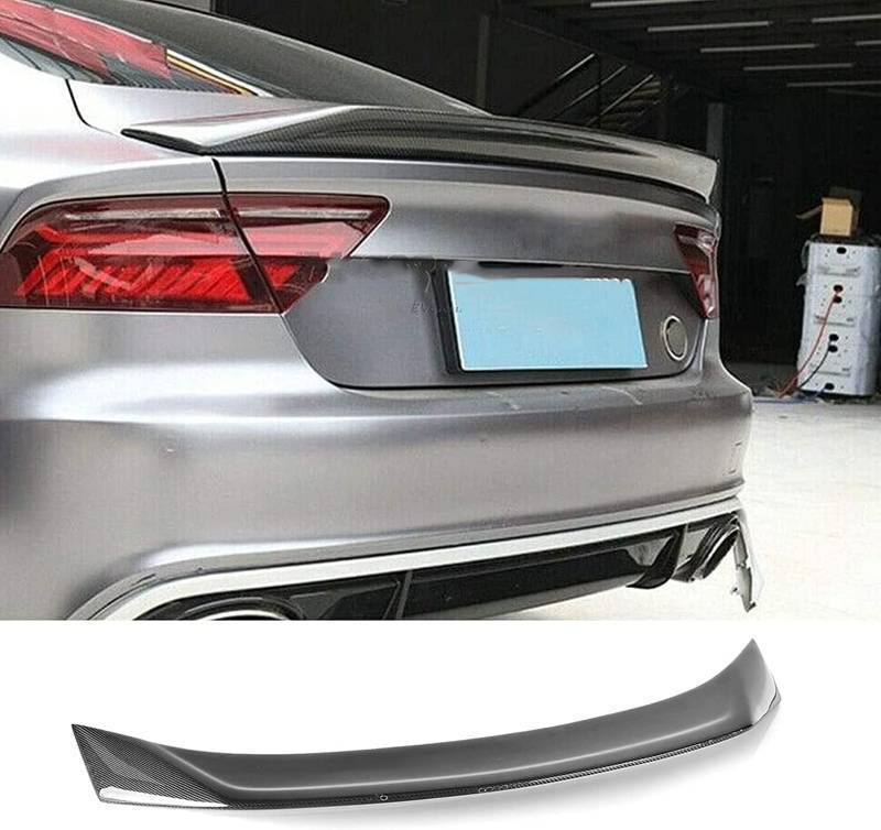 lot 391489 image: Retails for $199 MOFANS Rear Spoiler Fit for Audi A7 S7 RS7 2013 2014 2015 2016 2017 Trunk Tail Lip Wing (Real Carbon Fiber)
