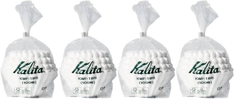 lot 491659 image: Value 4 pack Kalita Wave Filters, 185, Pack of 100 (Total 400), White