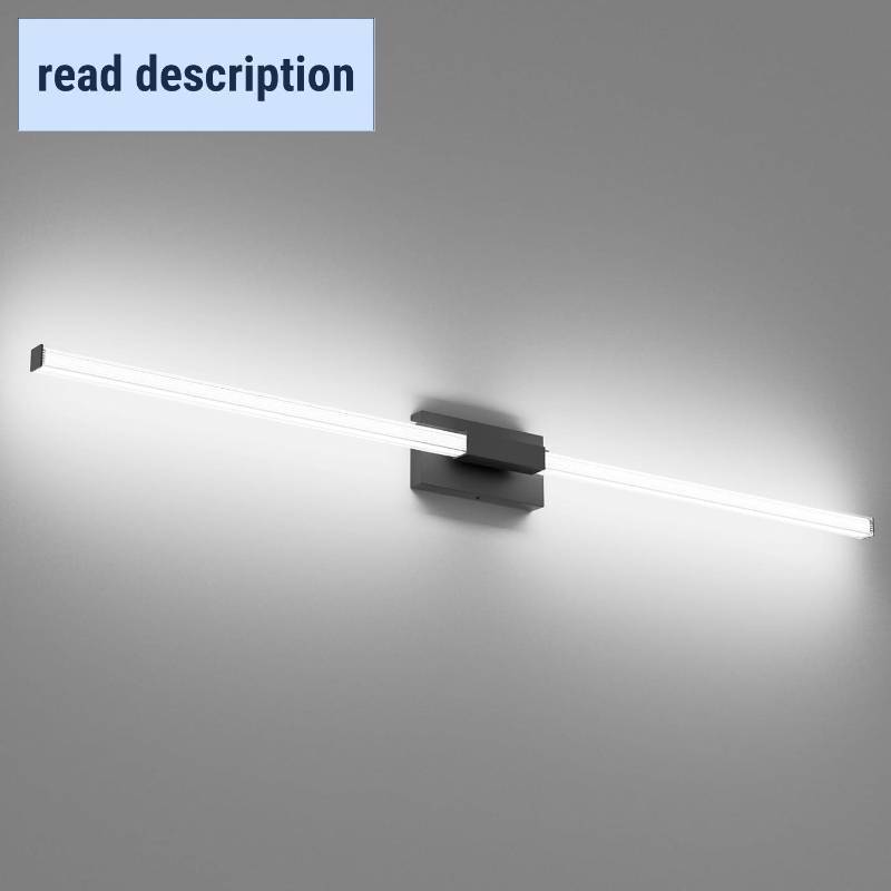lot 491717 image: Ralbay 59inch Matte Black Vanity Light for Bathroom Lighting Bar 42W Matte Black Bathroom Wall Mounted Lighting Fixtures Over Long Mirror(5500K White Light)