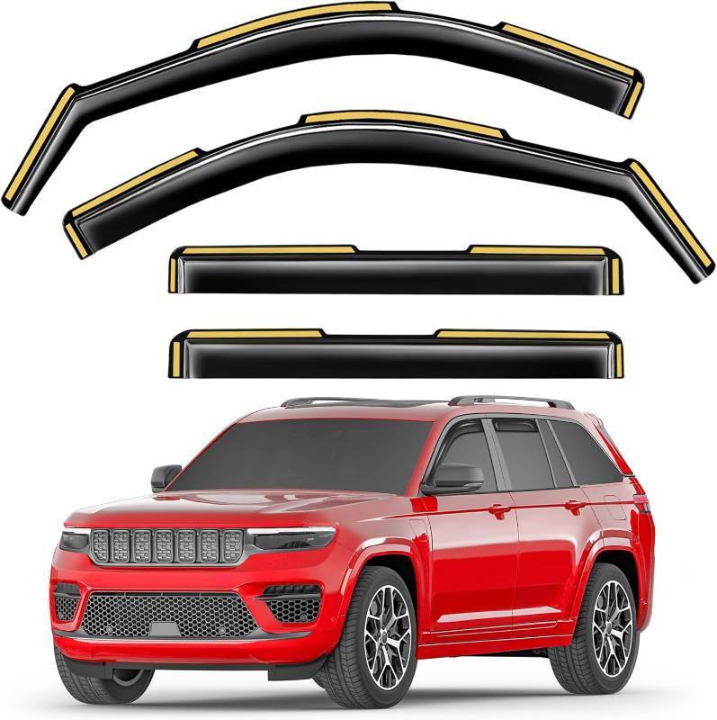 lot 491722 image: Saleago in-Channel Window Rain Guards Fit for Jeep Grand Cherokee (Not for L) 2022-2025, Extra Durable Window Visors Window Deflectors Vent Visors Vent Shades Car Accessories-4 pcs 2-Q06