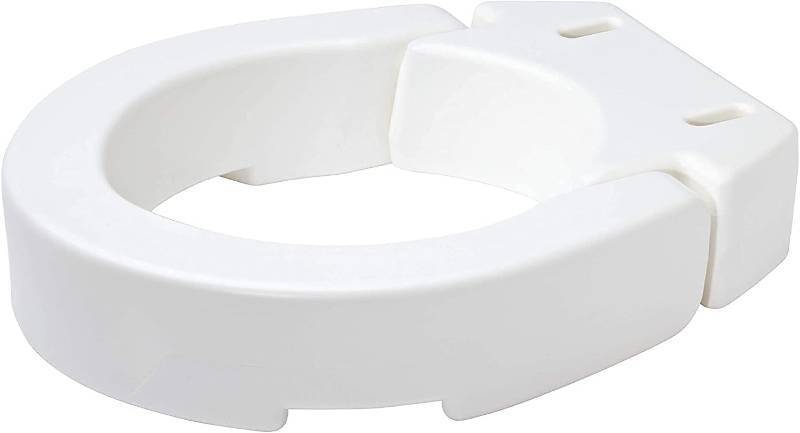 lot 101342 image: Carex Round Hinged Toilet Seat Riser, Adds 3.5 Inches of Height to your Toilet Seat, 300lb Capacity