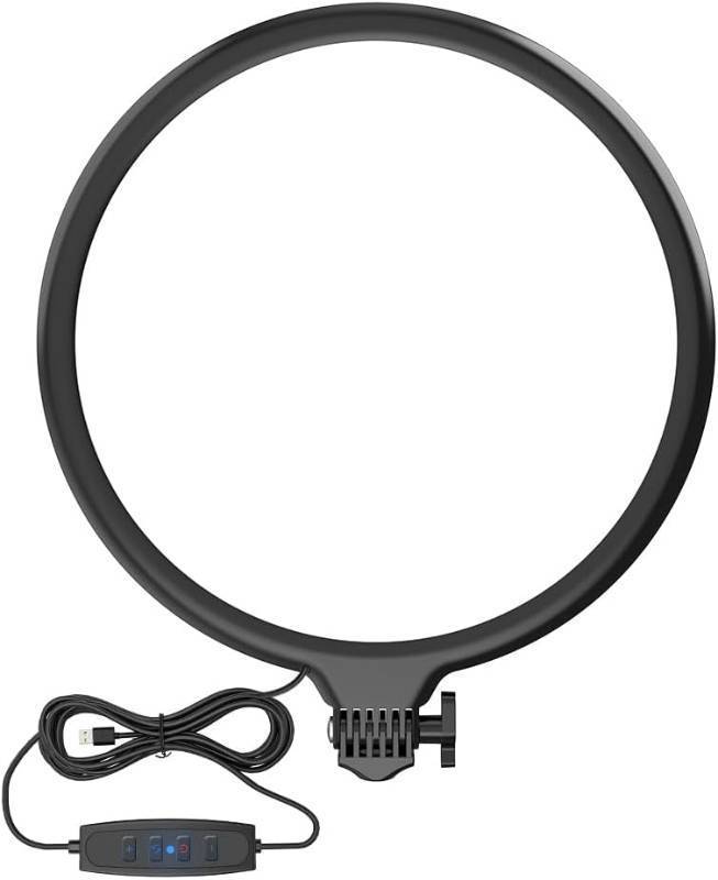 lot 201194 image: Uyled 10.3 Desk Ring Light with Stand 10-Level Dimmable LED Key Light with Phone Holder, Stable Zoom Lighting for Computer Video Calls Conference Recording Streaming Home Office Podcast Photography