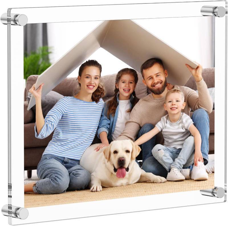 lot 201195 image: AITEE Large Acrylic Floating Picture Frame 16 20 Clear Photo Frame Wall Mount, Display Photo Frames for OfficeHomeLiving Room, Full Frame Size 18.5 22.5.