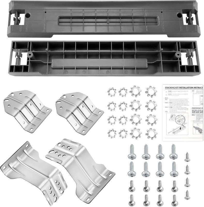 lot 401143 image: UPGRADED SKK-8K &amp SKK-7A Stacking Kit Fit for Samsung Washer &amp Dryer 27 Inch Front Load Laundry by Techecook - Samsung Stackable Washer Dryer Kit - Replace for SK-5A SK-5AXAA